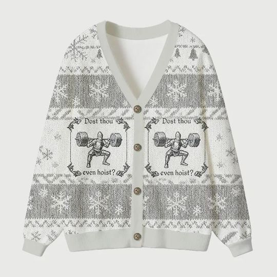 Discover Funny Medieval Gym Ugly Sweater, Funny Gym Shirt, Fantasy Knight Sweatshirt, Sarcastic Weightlifting Gift for Gymer