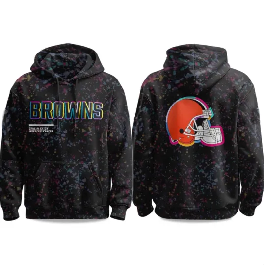 Discover 2025 Browns Crucial Catch 3D All Over Printed Hoodie