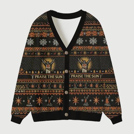 Discover Praise the Sun Ugly Cardigan Sweater, Gamer Xmas Sweater, Religious Gifts, Festive Winter Outfit for Men Women