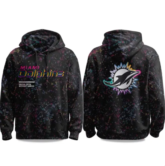 Discover 2025 Dolphins Crucial Catch 3D All Over Printed Hoodie