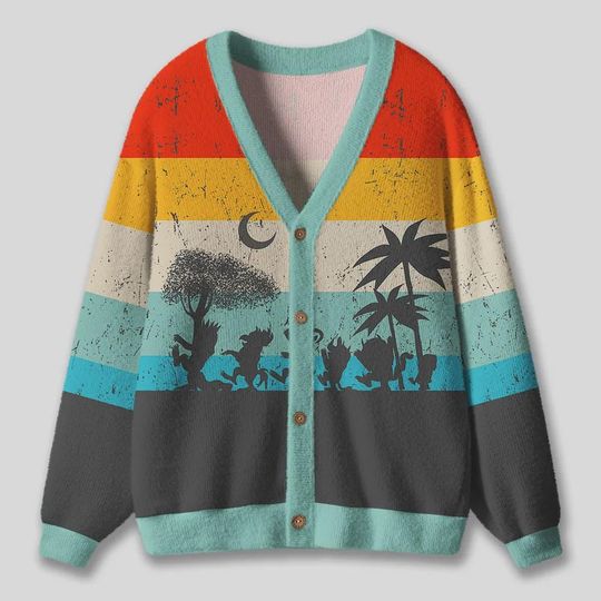 Funny Animals Ugly Cardigan Sweater, Jungle Xmas Sweater, Festive Winter Outfit for Men Women