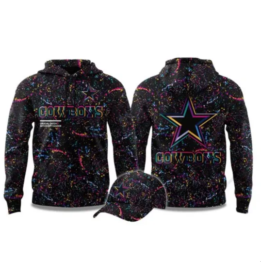 Discover 2025 Cowboys Crucial Catch 3D All Over Printed Hoodie