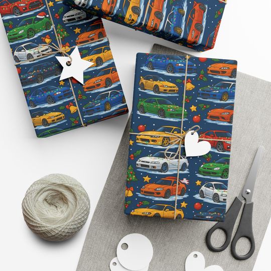 Discover Colorful Sports Car Pattern Gift Wrap, Racing Car Wrapping Paper