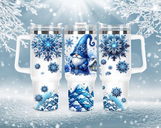 Discover Christmas 40oz Tumbler Design, Blue Gnome Tumbler Wrap, Xmas 40oz Tumbler, Christmas Gonk Gnome Tumbler Gift PNG Files Digital Download