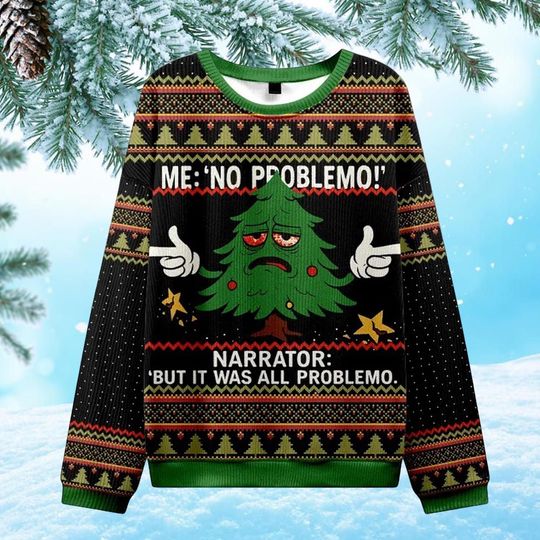 Discover Funny Christmas Tree Ugly Christmas Sweatshirt, Humorous Holiday Jumper, Festive Xmas Pullover, Christmas Gift for Tree Lovers