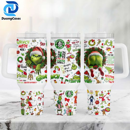 Discover Merry Christmas Green 40oz Tumbler Wrap PNG, Funny Holiday Movie 40oz Tumbler PNG,Retro Mean Guy Xmas Skinny Wrap Design, Christmas 40oz PNG