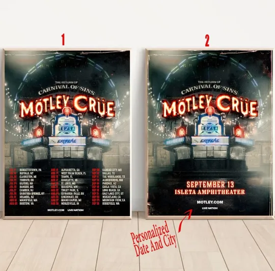 Discover Motley Crue The Return Of Carnival Of Sins 2026 North American Tour Poster