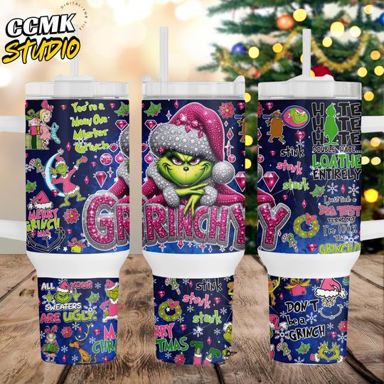Discover Retro Mean Guy 40oz Tumbler Wrap  , Merry Green Christmas Wrap Design, Funny Holiday Movie Cup  , Xmas Tumbler
