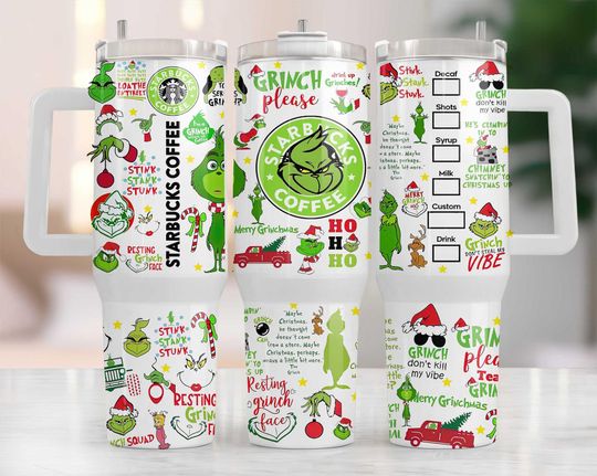 Discover 40 oz Christmas Tumbler Wrap, 40oz Handle Tumbler Wrap, Cartoon Funny Christmas Design, Merry Christmas  , Christmas Tumbler