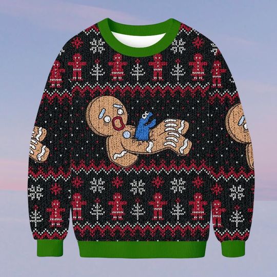 Discover Cookie Man Funny Ugly Christmas Sweater, Silly Holiday Sweatshirt, Humorous Xmas Jumper Gift