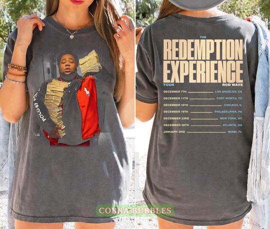 Rod Wave The Redemption Experience Tour 2025 2026 Concert TShirt
