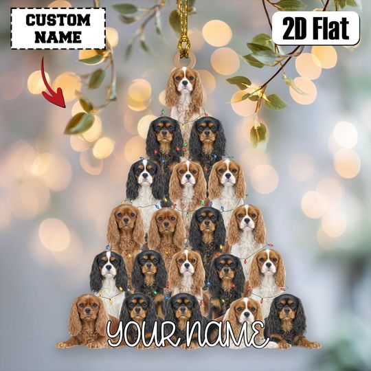 Discover Custom Cavalier King Charles Spaniel Dog Christmas Ornament, Personalized Hanging Cavalier Ornament, Pets Ornament 2025, Gift for Dog Mom