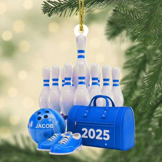 Discover Personalized Bowling Ball Christmas Ornament, Custom Bowling Acrylic Xmas Tree Decor, Gift for Bowlers, Teams, Coaches, Holiday Keepsake