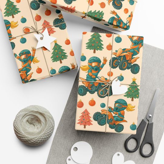 Discover ATV Motocross Girl Christmas Gift Wrap, Holiday Trees & Ornaments