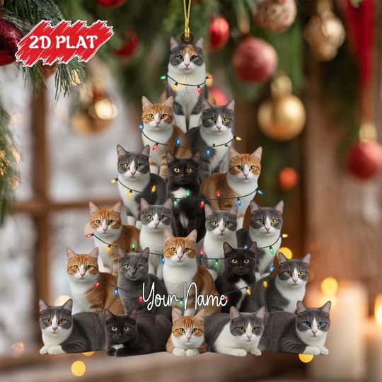 Discover Personalized Domestic Shorthair Cat Christmas Ornament, Custom Hanging Cats Ornament, Pets Ornament 2025, Gift For Cat Lovers, Cat Mom Gifts