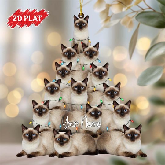 Discover Personalized Siamese Cat Christmas Ornament, Custom Hanging Siamese Cats Ornament, Pets Ornament 2025, Gift For Cat Lovers, Cat Mom Gifts