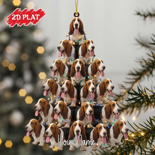 Discover Personalized Basset Hound Dog Christmas Ornament, Custom Hanging Dogs Ornament, Pets Ornament 2025, Gift For Dog Lovers, Dog Mom Gifts