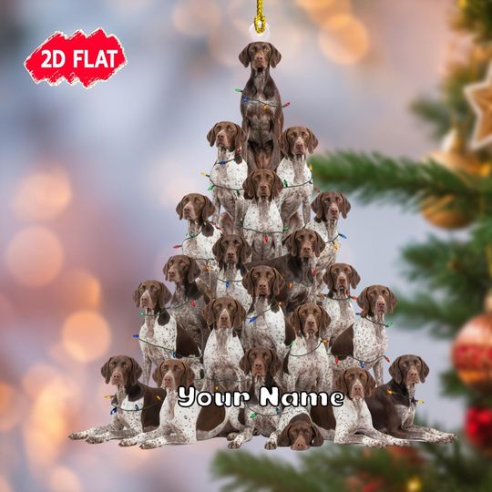 Personalized German Shorthaired Pointer Dog Christmas Ornament, Custom Hanging Dogs Ornament, Pet Christmas Gift 2025, Gift For Dog Lovers