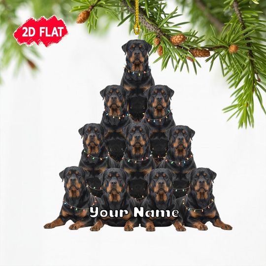 Discover Personalized Rottweiler Dog Christmas Ornament, Custom Name Hanging Rottweiler Dogs Ornament, Pets Ornament, Rottweiler Dog Lovers Gift 2025