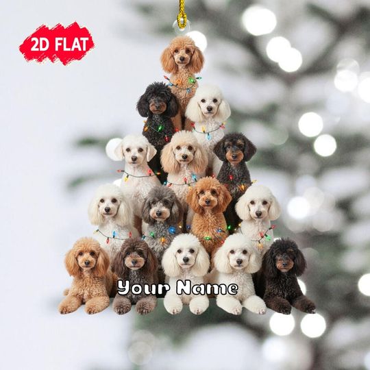 Discover Personalized&nbsp;Poodle&nbsp;Dog 2D Flat Christmas Ornament, Custom Name Hanging Poodle&nbsp;Xmas Ornament, Pets Ornament, Poodle&nbsp;Lovers Gift 2025