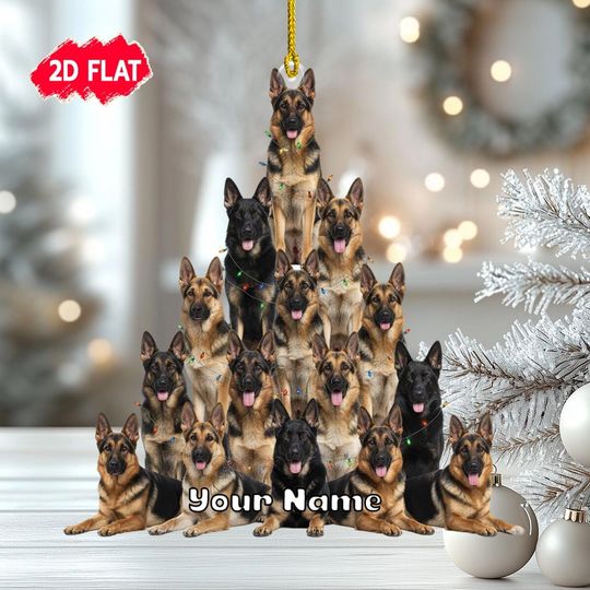 Discover Custom Name German Shepherd Dog Christmas Ornament, Personalized Hanging German Shepherd Ornament, Pets Ornament, Dog Lovers Gift 2025