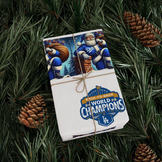 Discover Dodgers Champs Wrapping Paper, Sports Celebration Gift Wrap