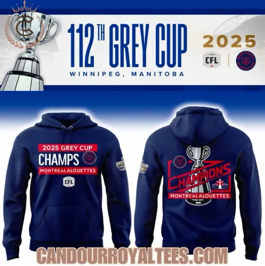 Discover 2025 Grey Cup Champs Montreal Alouette Blue 3D Hoodie