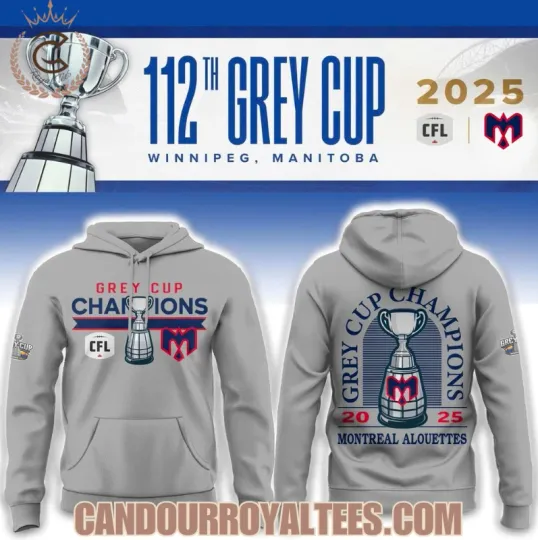 Grey Cup Champions 2025 Montreal Alouette 3D Hoodie