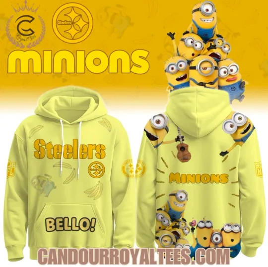 Discover Pittsburgh Steeler X Minions 2025 3D Aop Hoodie