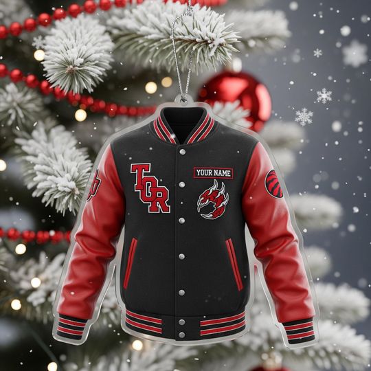 Discover Personalized Toronto Basketball Varsity Jacket Ornament  Custom Acrylic Christmas Gift for Basketball Fans, Sports Keepsake