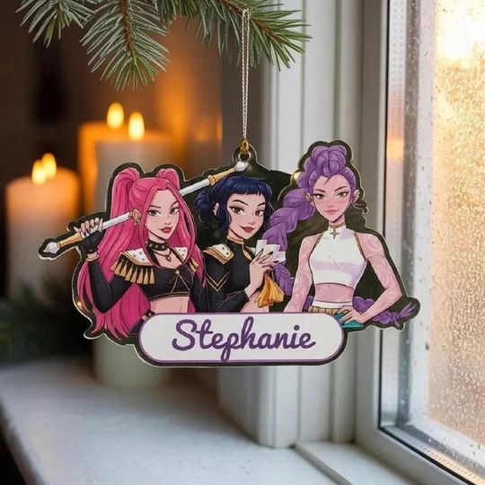 Discover Personalized Demon Acrylic Ornament with Custom Anime Girl Name for Christmas