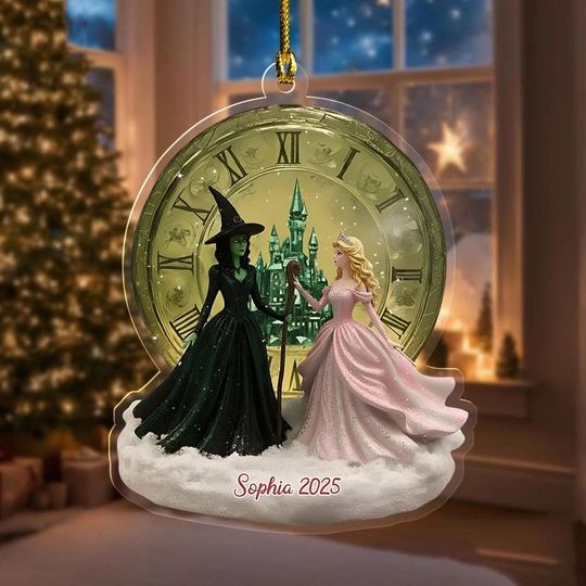 Personalized Wicked Ornament 2025 Elphaba and Glinda Christmas