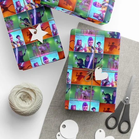 Discover K-pop Demon Hunters Wrapping Paper Christmas, Anime Gift Wrap Cute Anime