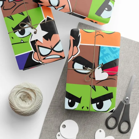 Discover Teen Titans GO! Cartoon Birthday Batman High Definition Gift Wrapping Papers