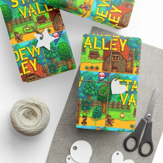 Stardew Valley PC Video Game Holiday Birthday Gift Wrapping Papers Christmas