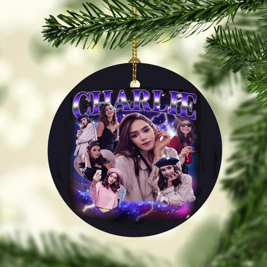 Vintage 90s Custom Bootleg Photo Ceramic Ornament Two-sided Print