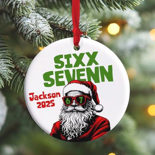 Discover Personalized Six Seven Teen Slang Christmas Ornament