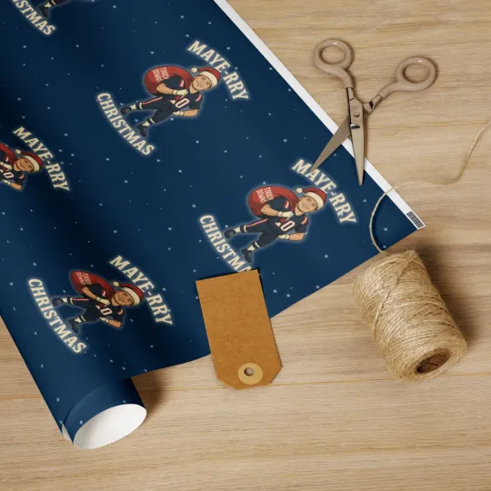 Discover Drake Maye New England Wrapping Paper Roll Christmas Patriots Unisex XMAS