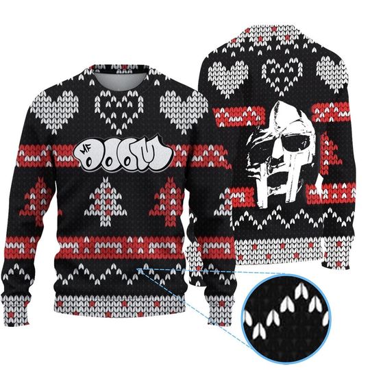 Discover Retro MF Dooom Christmas Sweater for Hip-Hop Fans with Festive Graphic