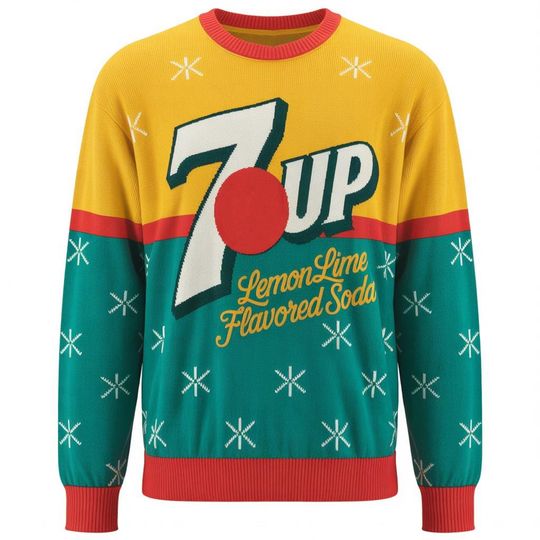 Discover Ugly Christmas Sweater Lemon Lime Soda Drink Graphic Sweater for Fans