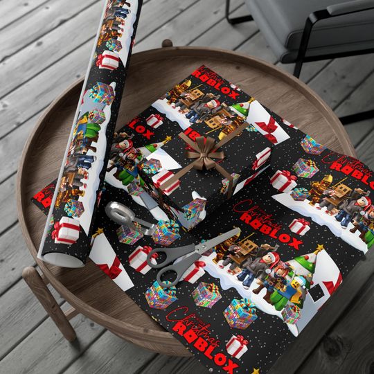 Roblox Xmas Gift Wrap  Christmas fine art paper with characters & logo, 3 sizes, matte or glossy, perfect for gifts
