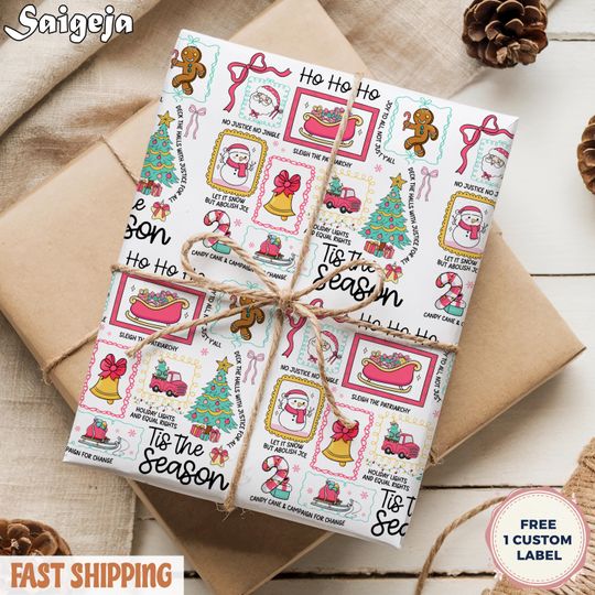 Discover Anti Trump Wrapping Paper, Vintage Christmas Wrapping Paper, Christmas Gift Wrap Anti Trump, Tis The Season Wrapping Paper, Ho Ho Ho Wrap