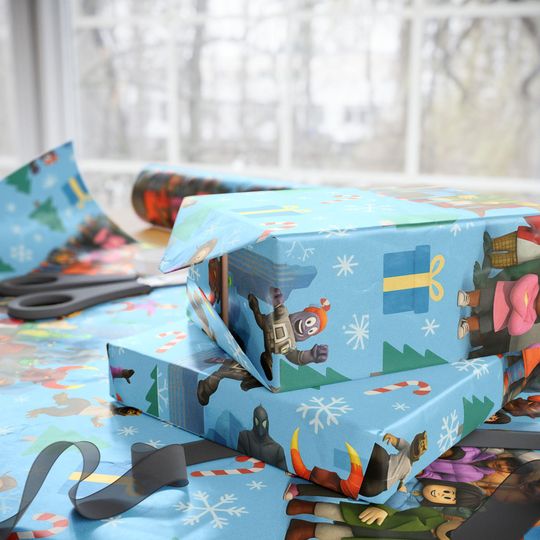 Roblox Festive Christmas Wrapping Paper ,Holiday Gift Wrap, Xmas Present Packaging, Wrapping Supplies, Gift Decor