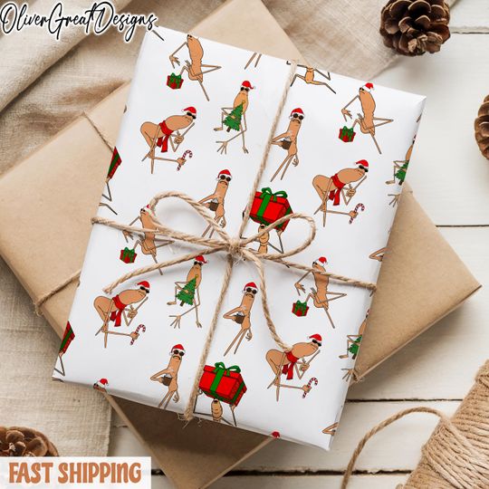 Discover Christmas Marcus The Worm Wrapping Paper, Viral Meme Xmas Gift Wrap, Festive Holiday Presents Packaging
