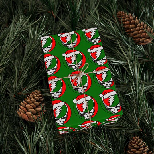 Discover Wrapping Papers, Grateful Dead Christmas Stealie Santa Happy Holiday Dead Christmas Gift Wrap, Stocking Stuffers, Holiday Decor, Festive