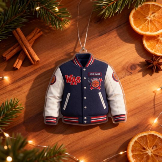 Discover Personalized Washington Basketball Varsity Jacket Ornament  Custom Acrylic Christmas Gift for Basketball Fans, Sports Team Keepsake