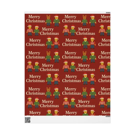 Discover Block Character Christmas Wrapping Paper | Gamer Holiday Design