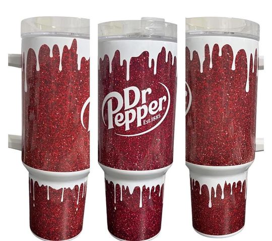 Dr Pepper 40oz Stainless Steel Tumbler with Handle