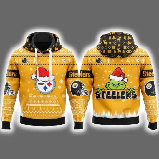 Discover 2025 Steeler funny character Christmas3D Printed Hoodie
