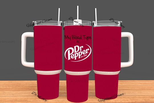 40oz Stainless Steel Tumbler with Handle – Dr Pepper Design, Funny Christmas Gift